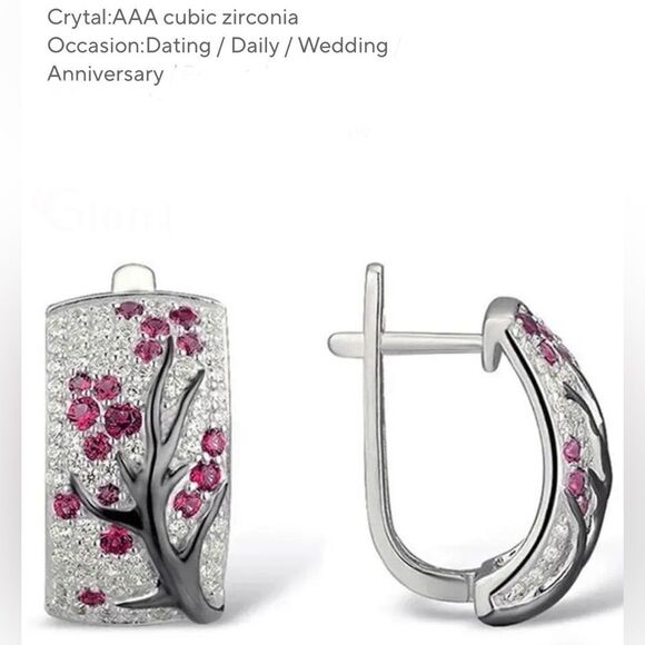 Pink Cubic Zirconia Earrings – NWT - Picture 1 of 5